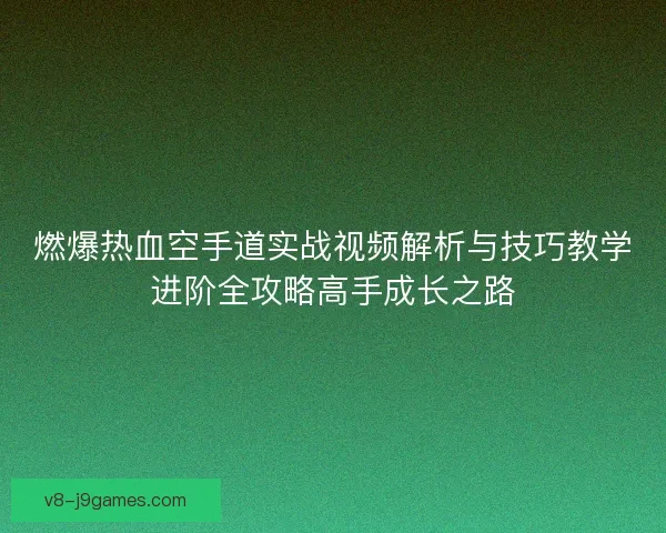 燃爆热血空手道实战视频解析与技巧教学进阶全攻略高手成长之路 燃爆热血空手道实战视频解析与技巧教学进阶全攻略高手成长之路