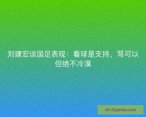 刘建宏谈国足表现:看球是支持,骂可以但绝不冷漠 刘建宏谈国足表现:看球是支持,骂可以但绝不冷漠